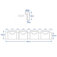 Fender Dock B70 White 800x140x40mm