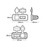 Narva Flush Mount 50A Anderson Connector and Engel Socket