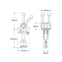 Ultraflex B102 Series Top Mount Engine Control Twin Lever Black