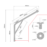 Swivelling Davit Stainless Steel Single Arm Rated 80kg