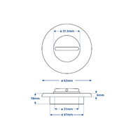 Weld-On Polished Aluminium Drain Bung Complete with Plastic Bung