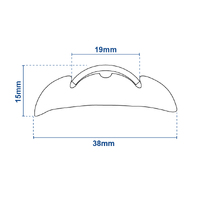 Gunwale Rub Rail Rigid PVC 38mm (C) with 19mm Stainless Steel Insert 3.65m