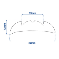 Gunwale Rub Rail Rigid PVC 38mm x 3.65m White (C) BODY ONLY