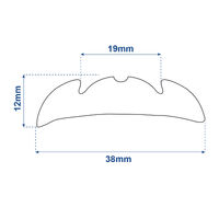 Gunwale Rub Rail Rigid PVC 38mm x 3.65m Black (C) BODY ONLY