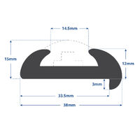 Gunwale Boat Trim White PVC Extrusion 38mm x 3.65m