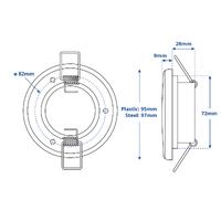 EuroLED95 Spring Clip Downlight Warm White Light with Stainless Steel Rim 12/24v