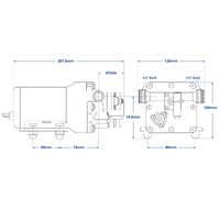 Shurflo AquaKing II Standard Freshwater Pump Only 3GPM 12V