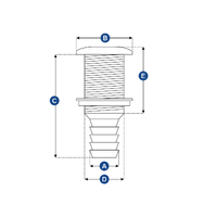 Nylon Skin Fitting Straight - Stainless Cap