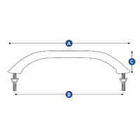 Hand Rail Black Stainless Steel Stud Mount