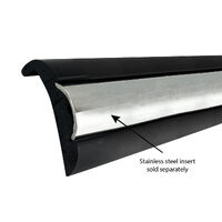 Gunwale Rub Rail Rigid PVC 38mm x 3.65m Black (B) BODY ONLY