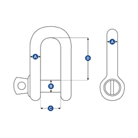 D Shackle Galvanised Steel Load Rated