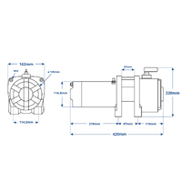 Sherpa Heavy Duty Grunter Boat Trailer Winch 9000kg 12V or 24V