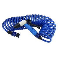 Coiled Washdown Hose Kit with Trigger Nozzle & Mesh Storage Bag