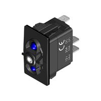 Rocker Switch without Cover Momentary On-Off Blue 2 LED