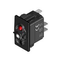 Rocker Switch without Cover Momentary On-Off Red 1 LED