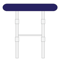 Heavy Duty T-Top width 1.4m Powder Coated White Frame Navy Blue Shade