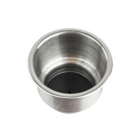 Brushed Stainless Steel Drink Holder with Drain