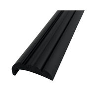 Gunwale Rub Rail Rigid PVC 38mm x 3.65m Black (B) BODY ONLY