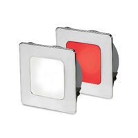 EuroLED95 Gen2 Square White/Red Downlight Stainless Steel Rim 12/24v