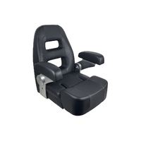 HM58 Flip-Up Helm Master Boat Seat Black Smooth / Black Carbon